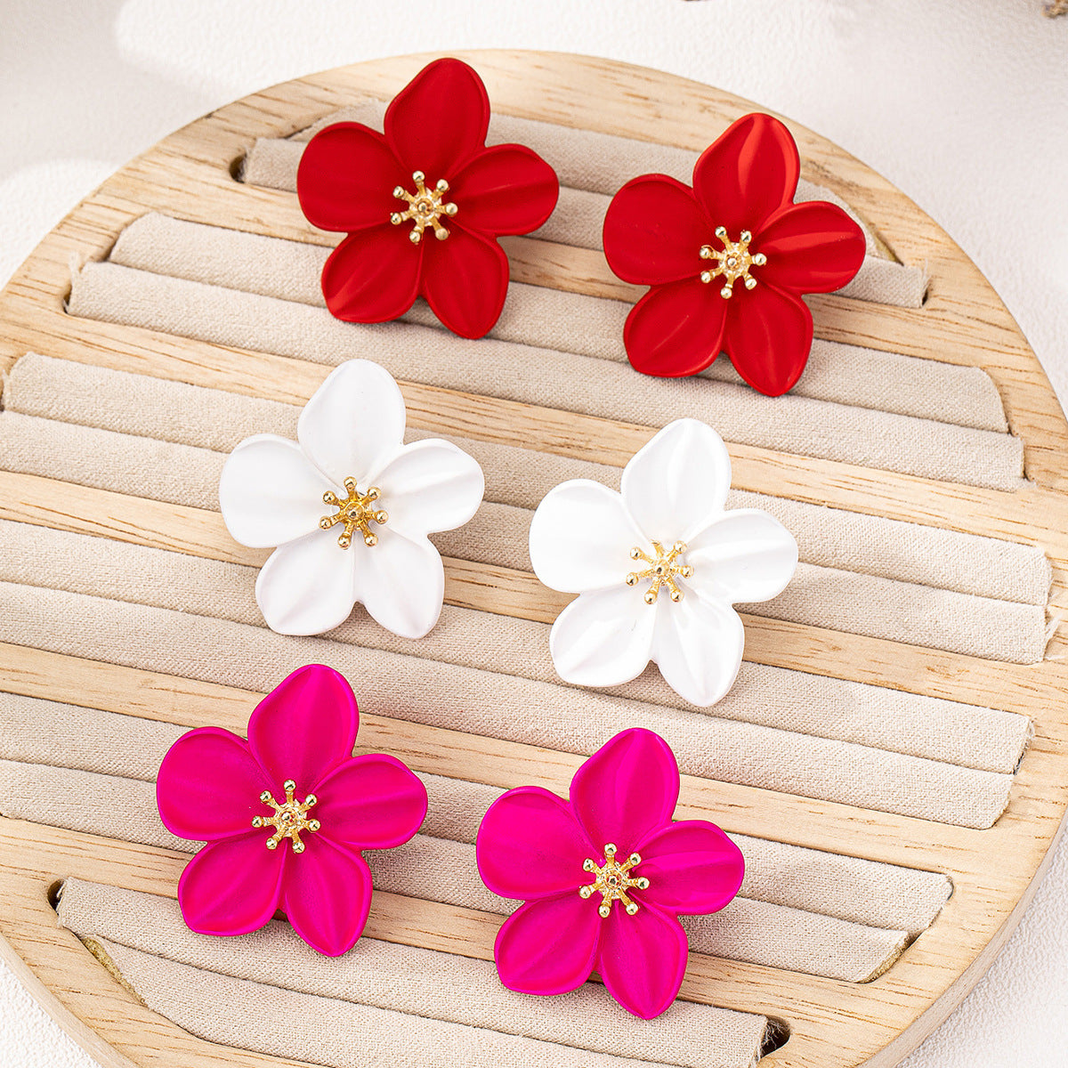 Planderful Vienna Verve Earrings Set – Elegant Luxury Metal Flower Design