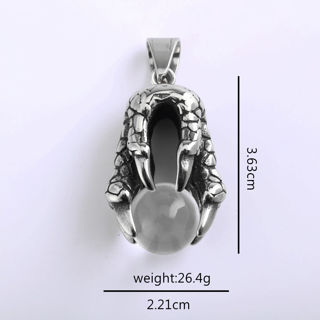 Vintage Dragon Stainless Steel Pendant Necklace