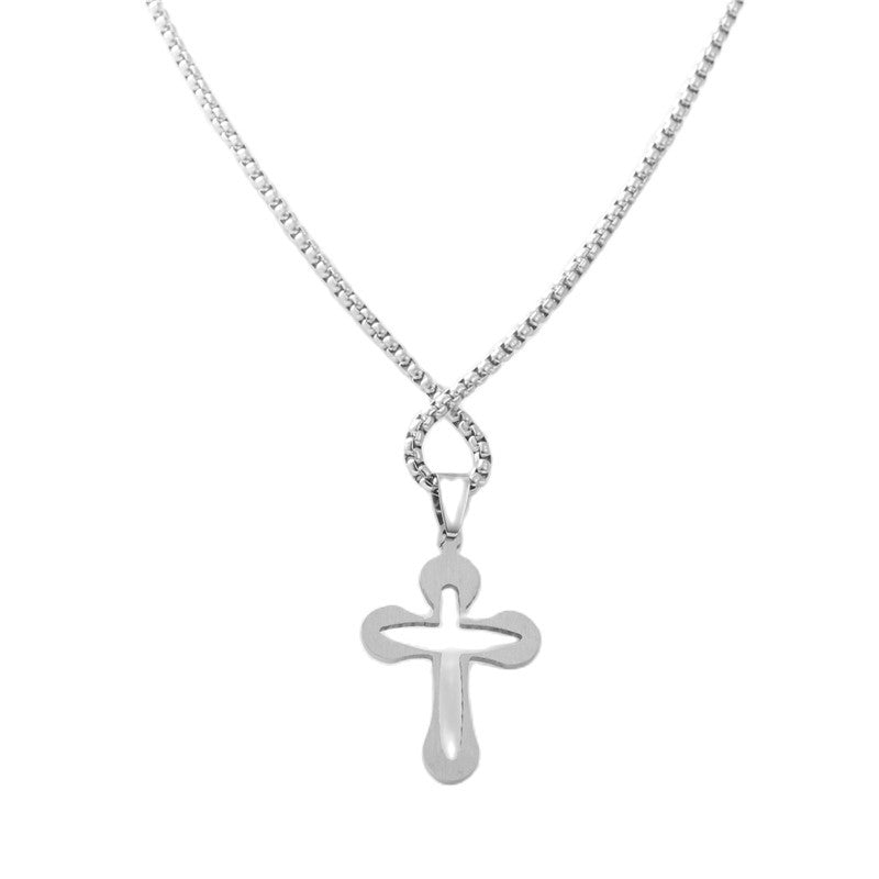 Personalized Retro Titanium Steel Cross Pendant Necklace for Trendy Men