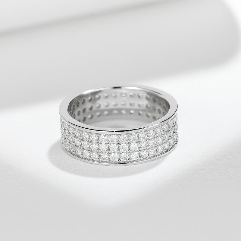 2025 New Full Diamond Ring Men And Women Moissanite Pair Ring