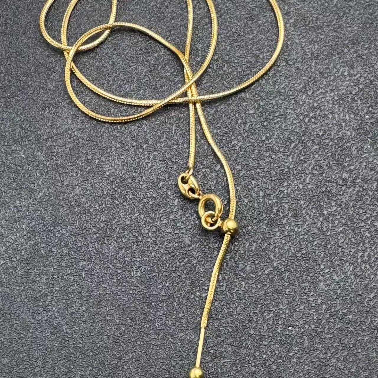 Planderful Jewelry Adjustable Chain Pendant Necklace 18K