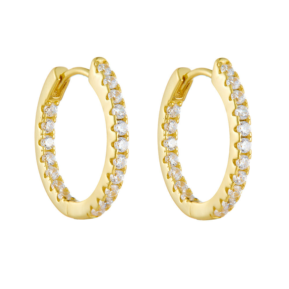 925 Sterling Silver Retro Zircon Earrings, 'S Earrings