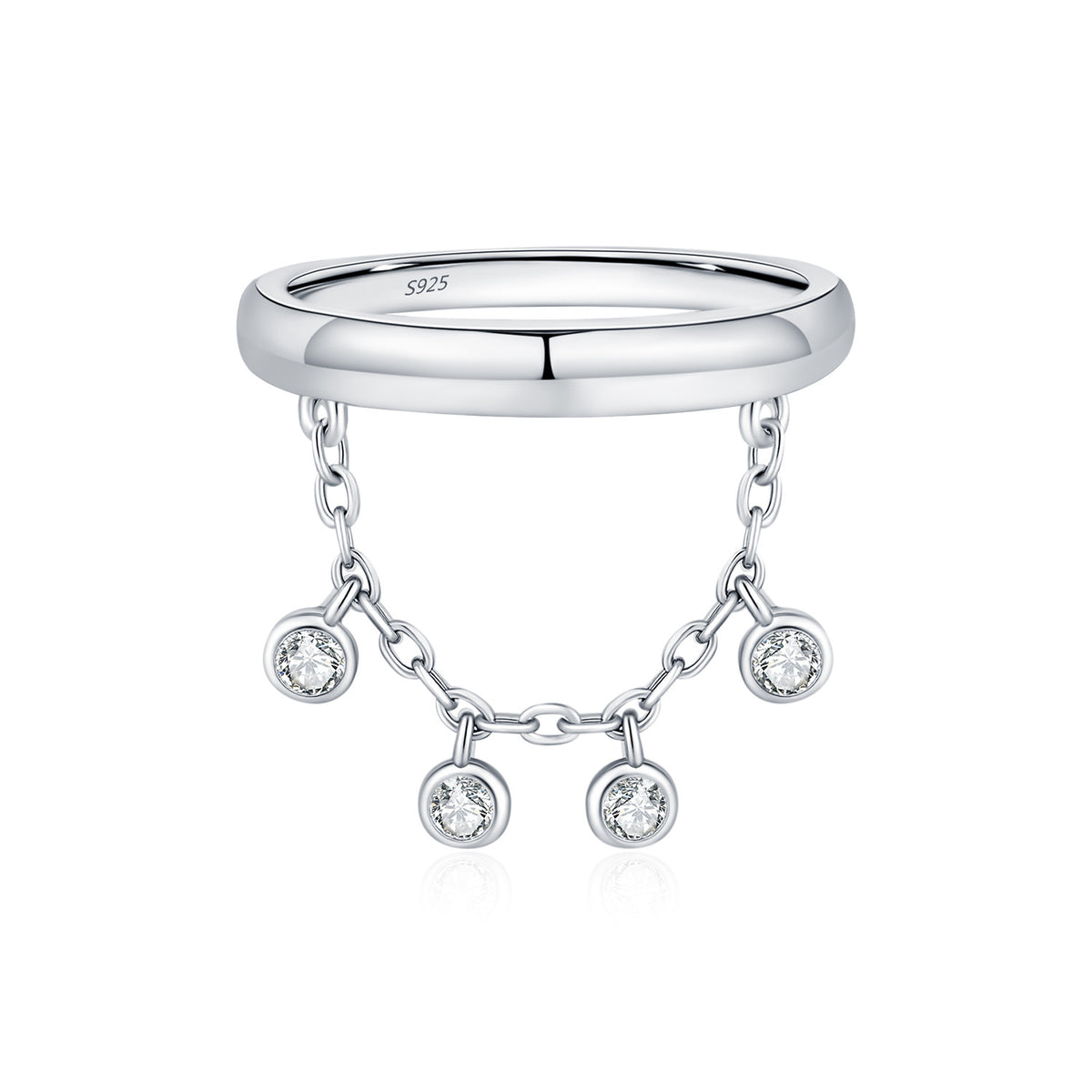925 Sterling Silver Tassel Chain Ring
