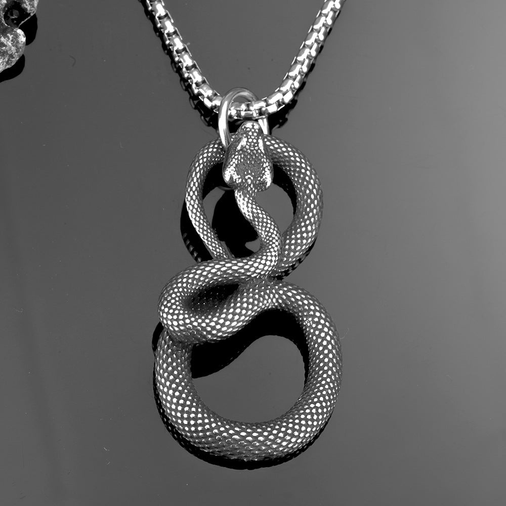 European And American Jewelry Stainless Steel Cobra Pendant Necklace For Men