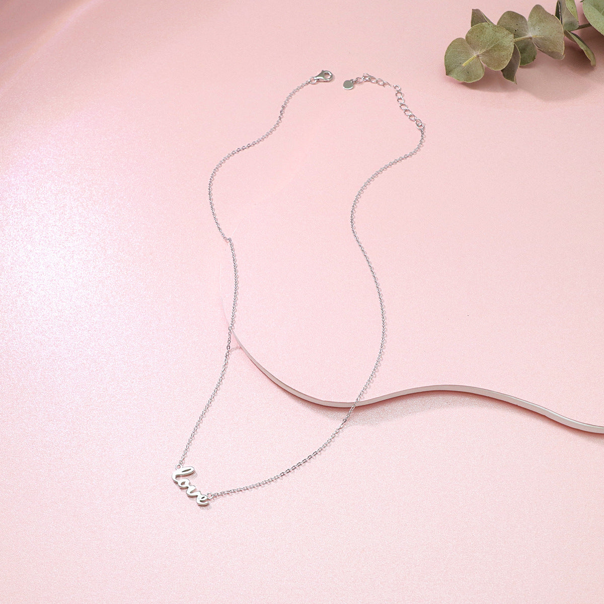 LOVE Alphabet Pendant Silver Necklace