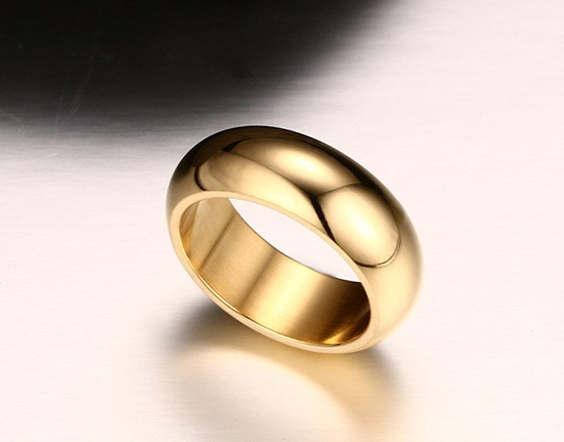 Personalized Men Rings Vacuum Plating Smooth Titanium Steel Ring