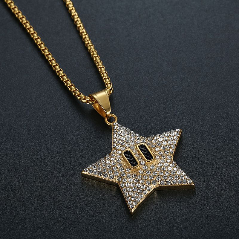 Steel Necklace – Statement Five-Point Star Pendant
