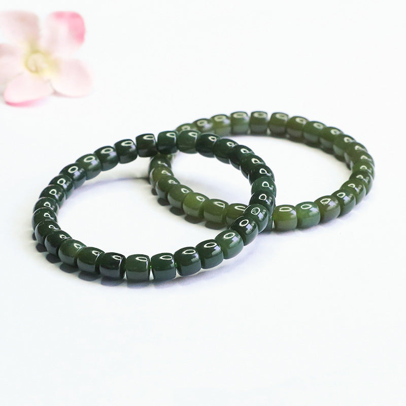 Qingshui Hetian Jade Straight-Cut Bracelet