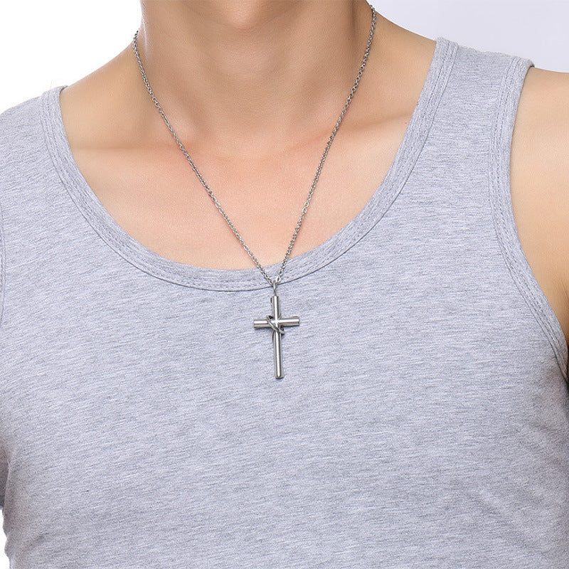Stainless Steel Couple Cross Pendant – Men's – Women's Cross Necklace