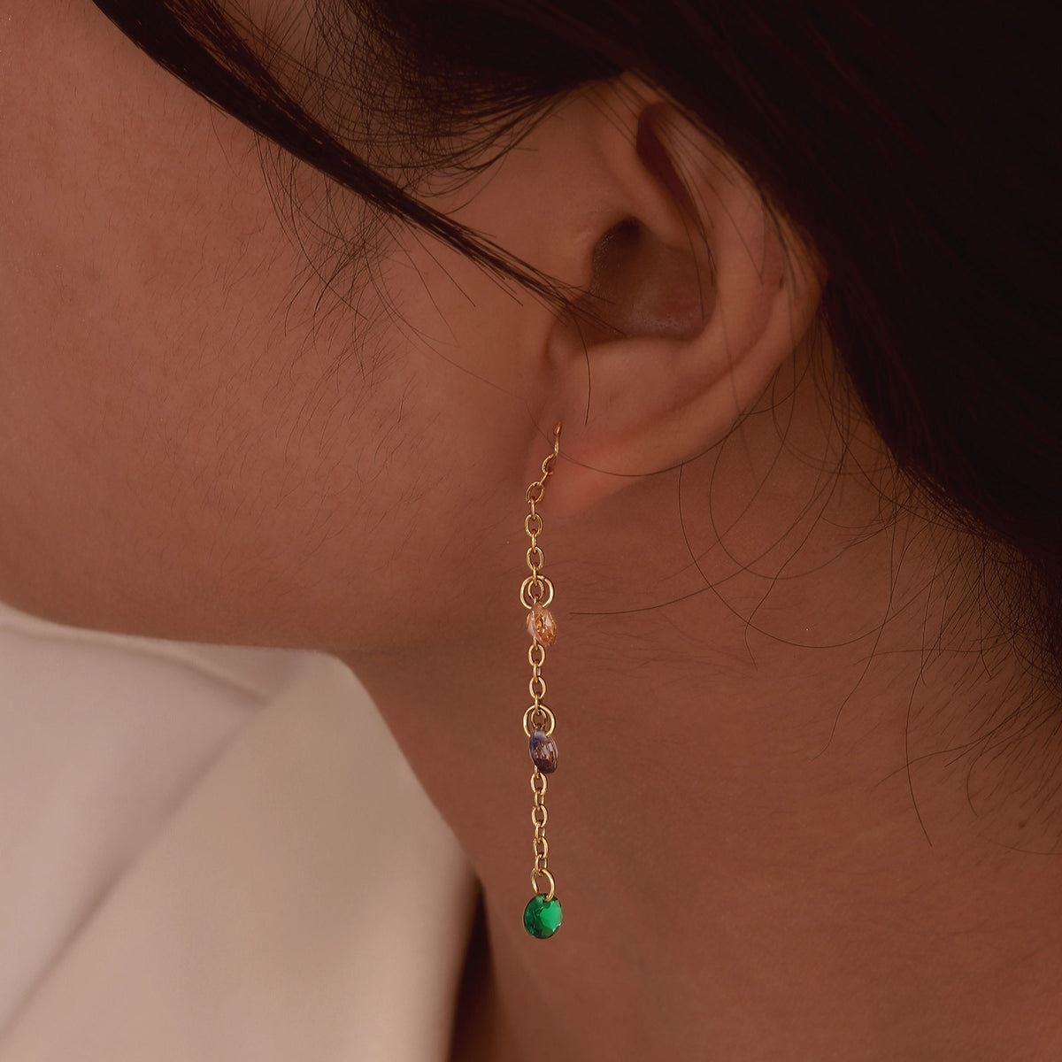 Stainless Steel Zircon Earrings