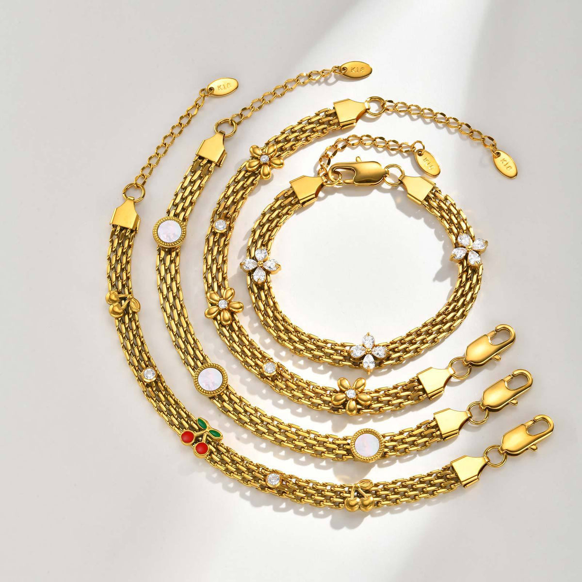 Flower Shell Zircon Stainless Steel Bracelet