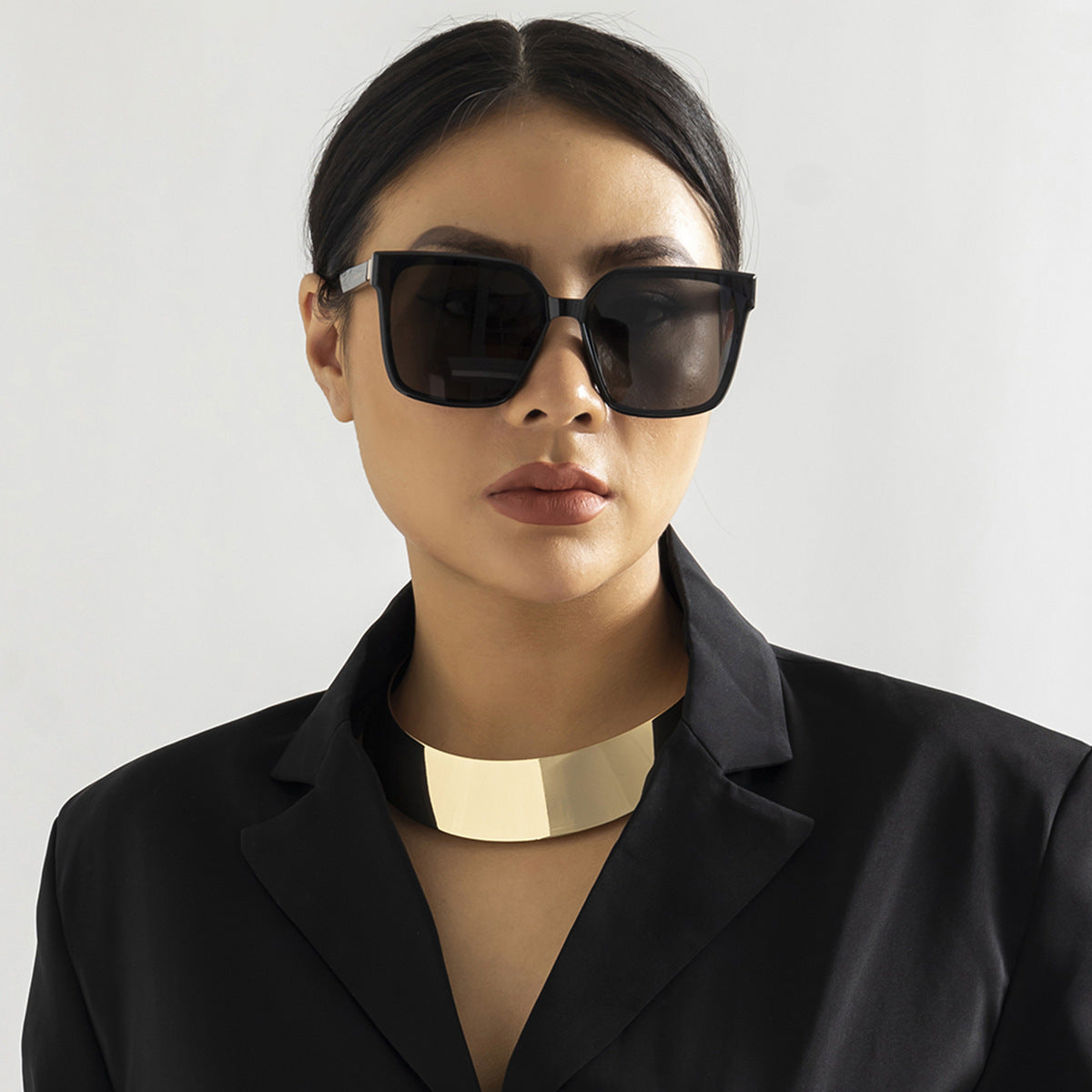 Glossy Ring Punk Collar Necklace