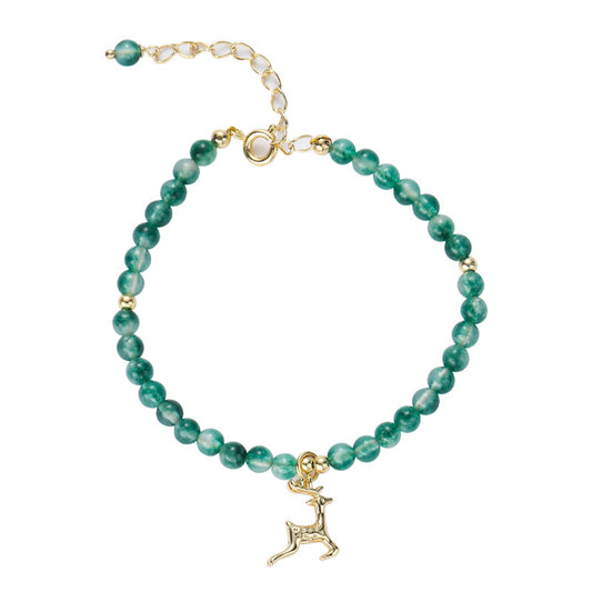 Chalcedony Agate Bracelet Plated with 14K Gold - Fortune's Favor Collection