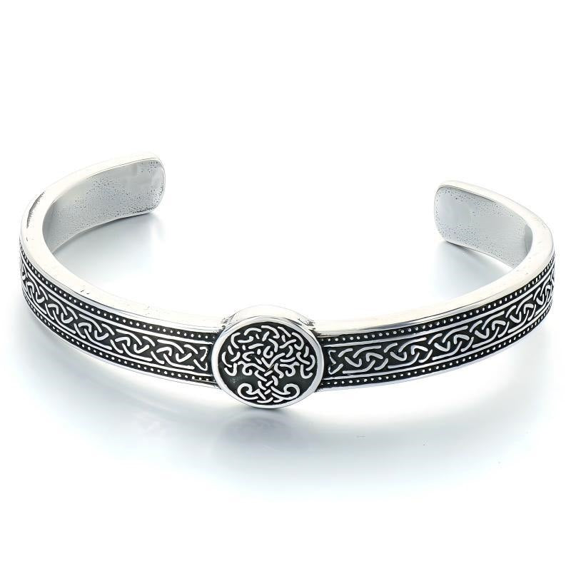 Nordic Viking Rune Rune Thor's Hammer Open Bracelet Celtic Knot Life Tree Stainless
