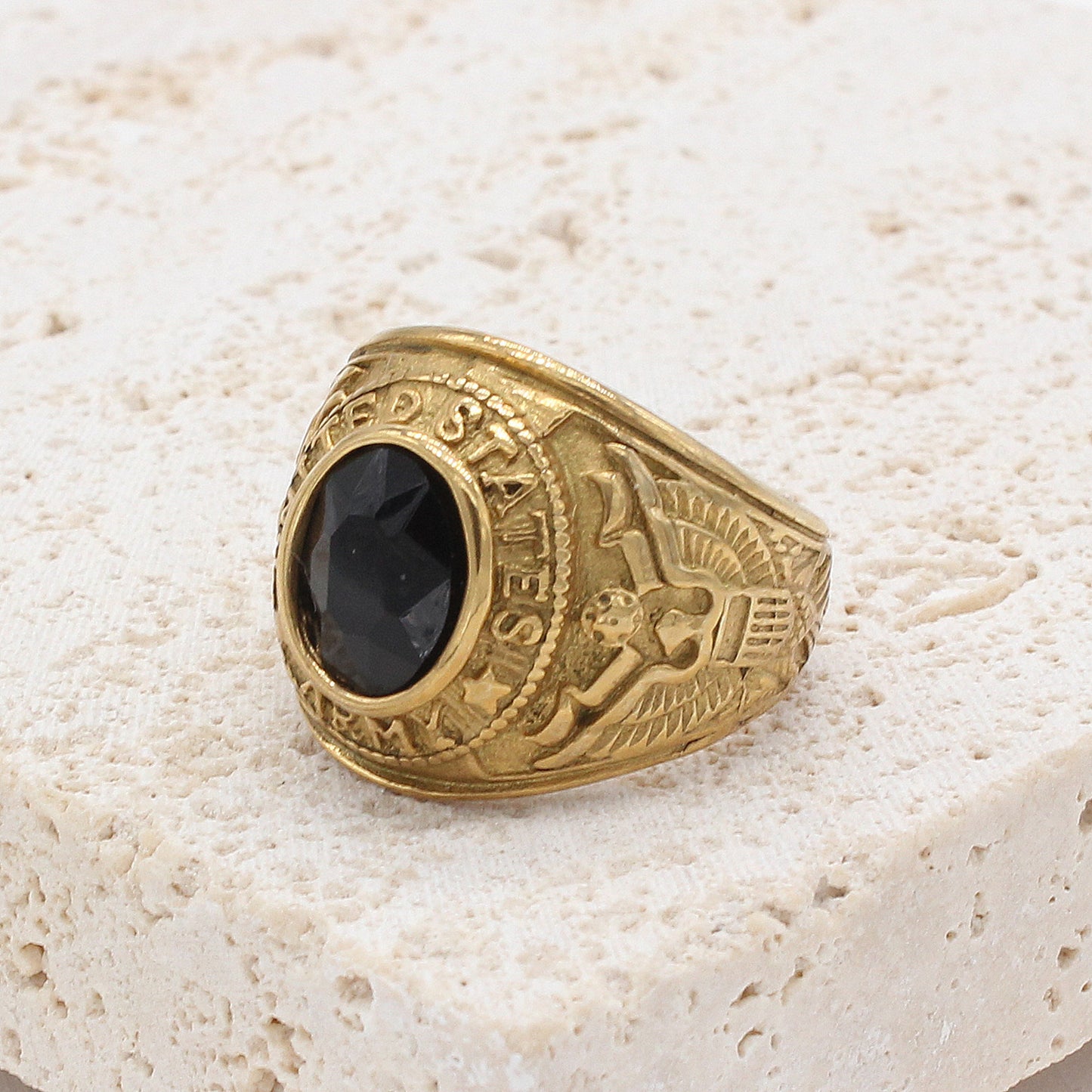 Personalized Retro GI Zircon Ring For Men And Women By Planderful Everyday Genie Protection Statement