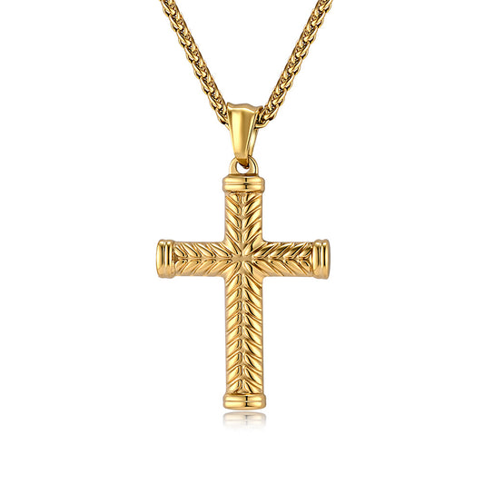 Planderful Unisex Cross Necklace Titanium Steel Pendant With Literary Inspired Niche Design Durable And Versatile