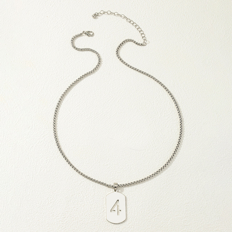 Hollow Digital Hang Tag Necklace - Vienna Verve Collection
