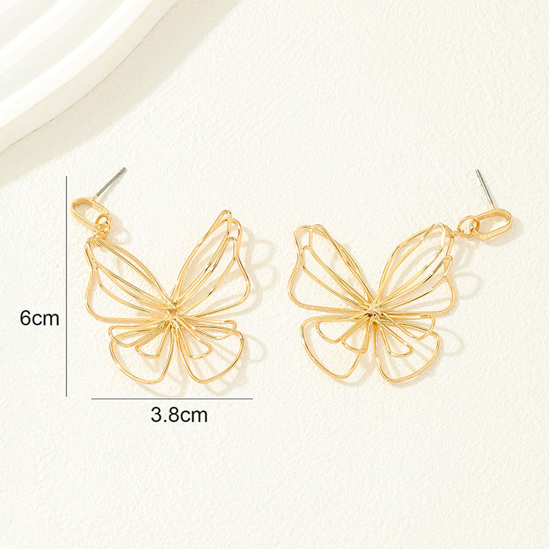 Enchanting Hollow Butterfly Earrings in Forest Style, Vienna Verve Collection