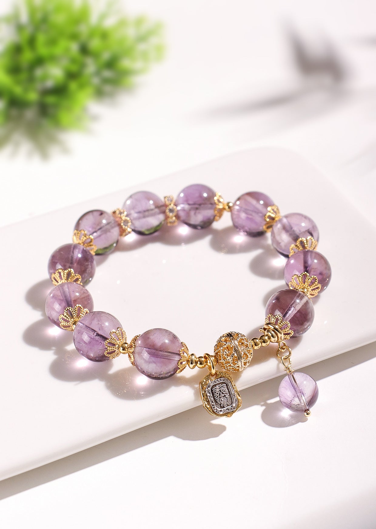 Planderful Fortune's Favor Bracelet – Elegant Amethyst and Crystal Design