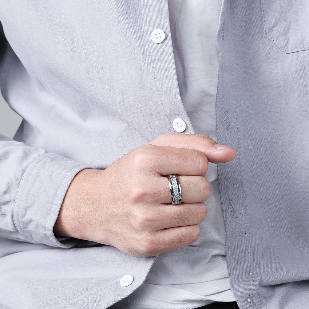 Amazon 4/6/8mm Double Beveled Ice Silk Tungsten Steel Ring