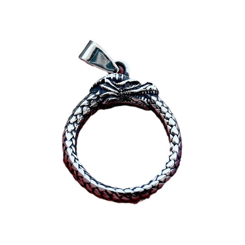 Retro Dragon-Shaped Titanium Steel Pendant for Men - Wholesale Cross-Border Stainless Steel Jewelry