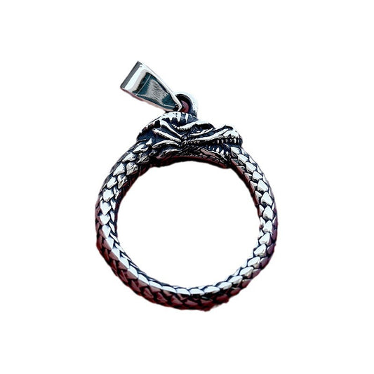 Retro Dragon-Shaped Titanium Steel Pendant for Men - Wholesale Cross-Border Stainless Steel Jewelry