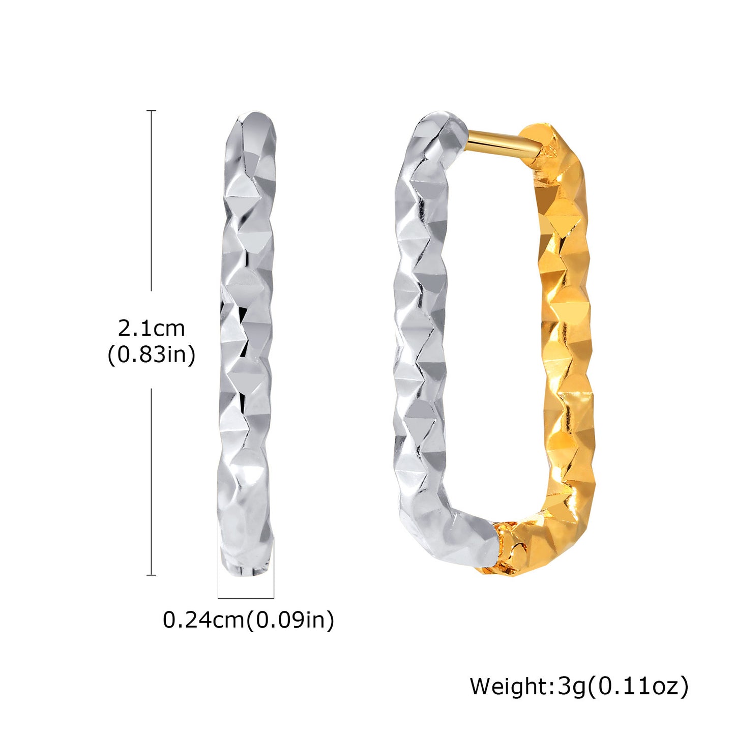 Jewelry Stainless Steel Geometric Rhombus Earrings Gold Ladies