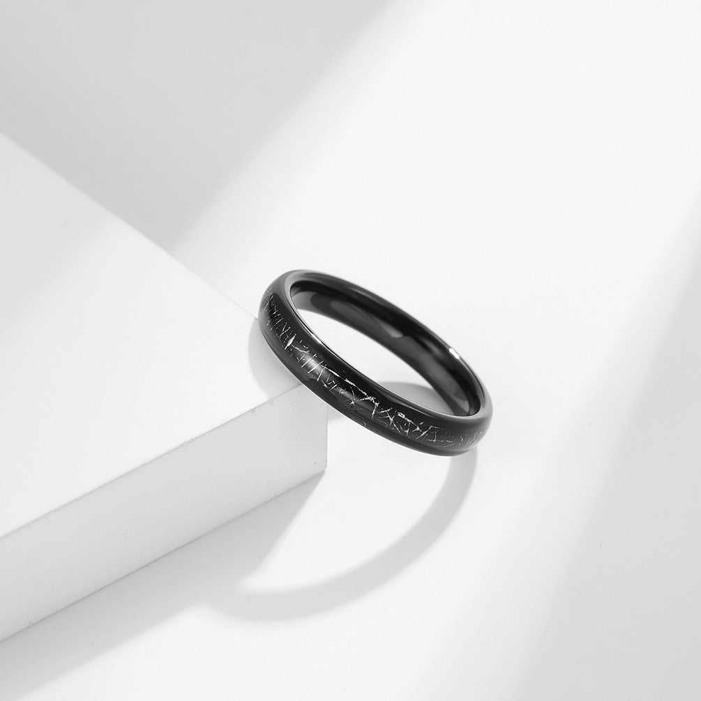 Amazon 468mm Tungsten Steel Inlaid Black Silk Ring Couples