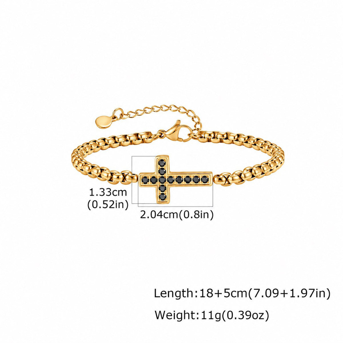 Cross Pearl Zircon Vintage Stainless Steel Bracelet