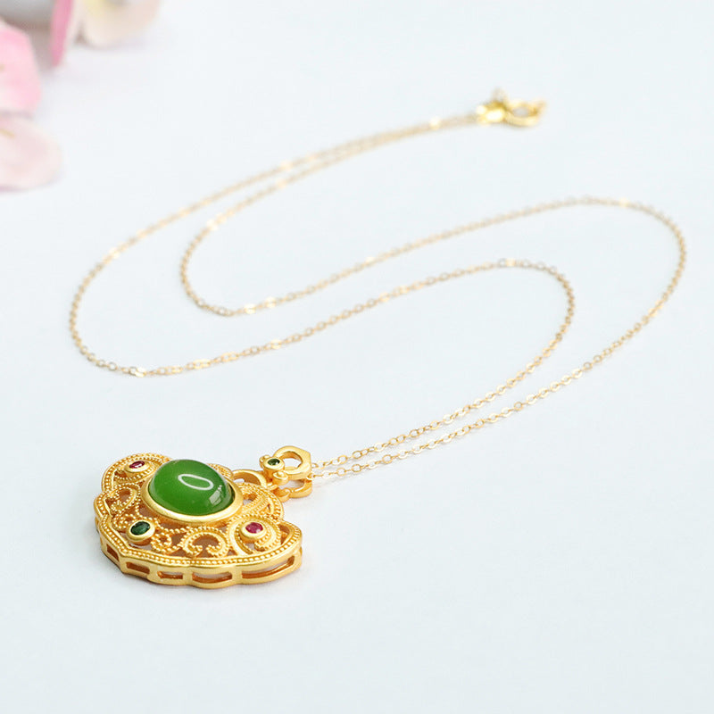 Fortune's Favor Hetian Jade Ruyi Pendant Necklace