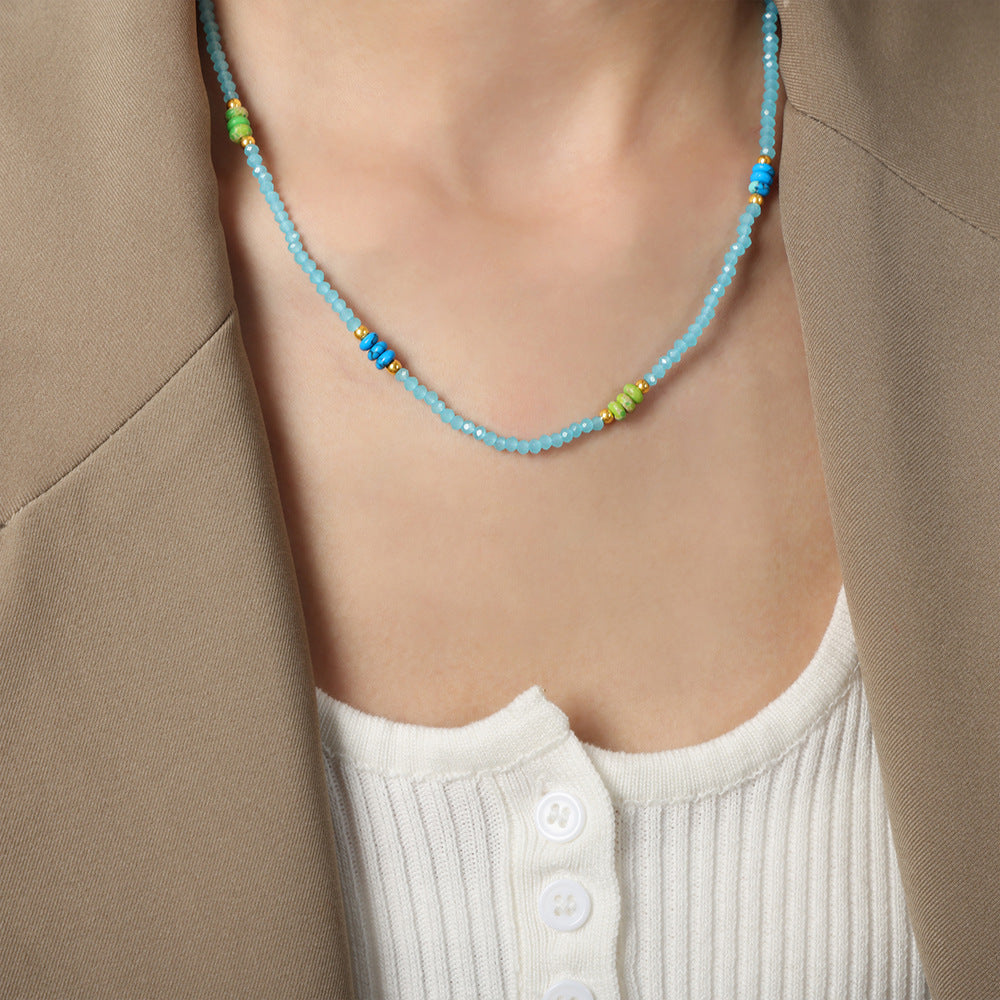 Luxurious Handmade Turquoise Abacus Bead Necklace - Fashion Jewelry Statement Piece