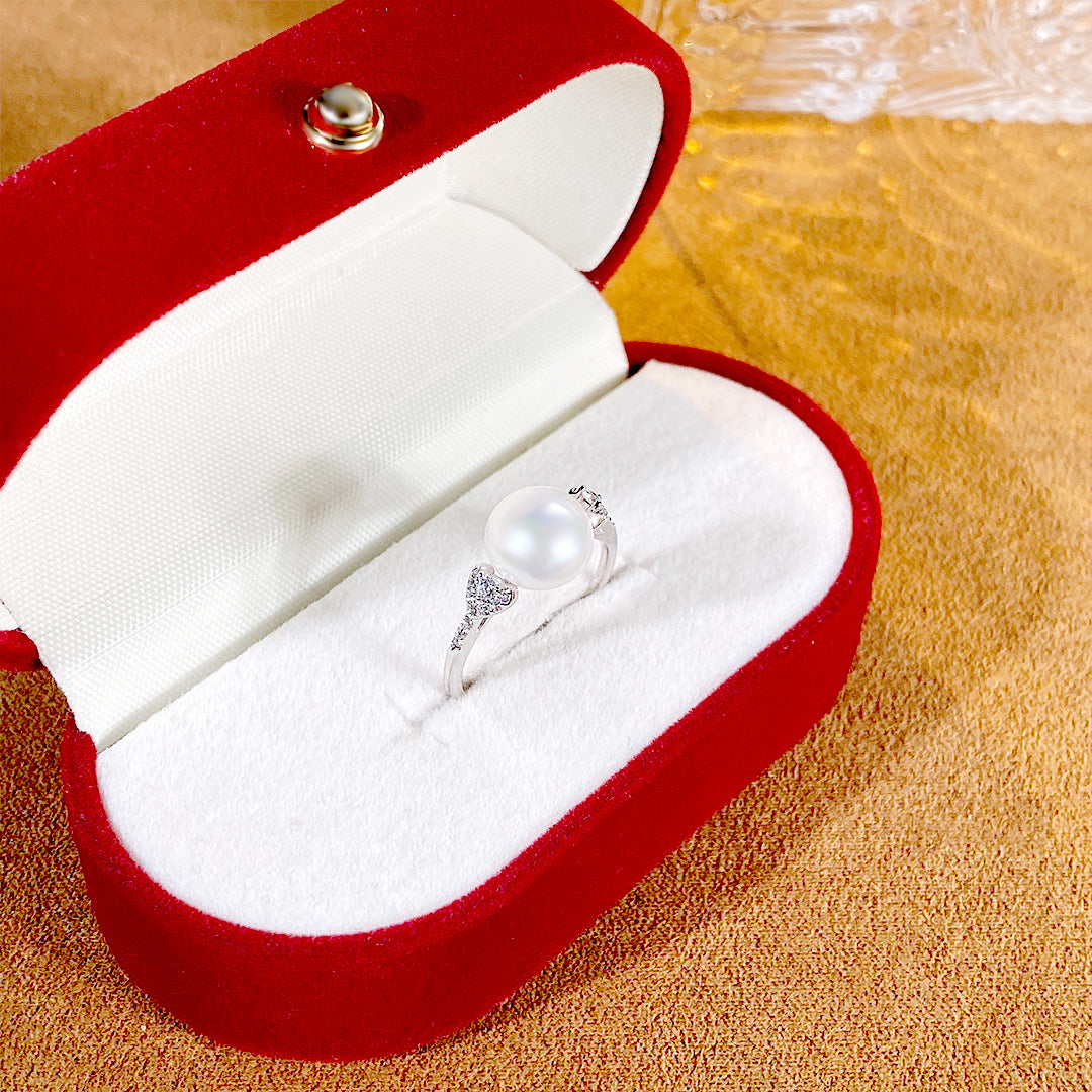 S925 Sterling Silver Freshwater Pearl Ring — Adjustable