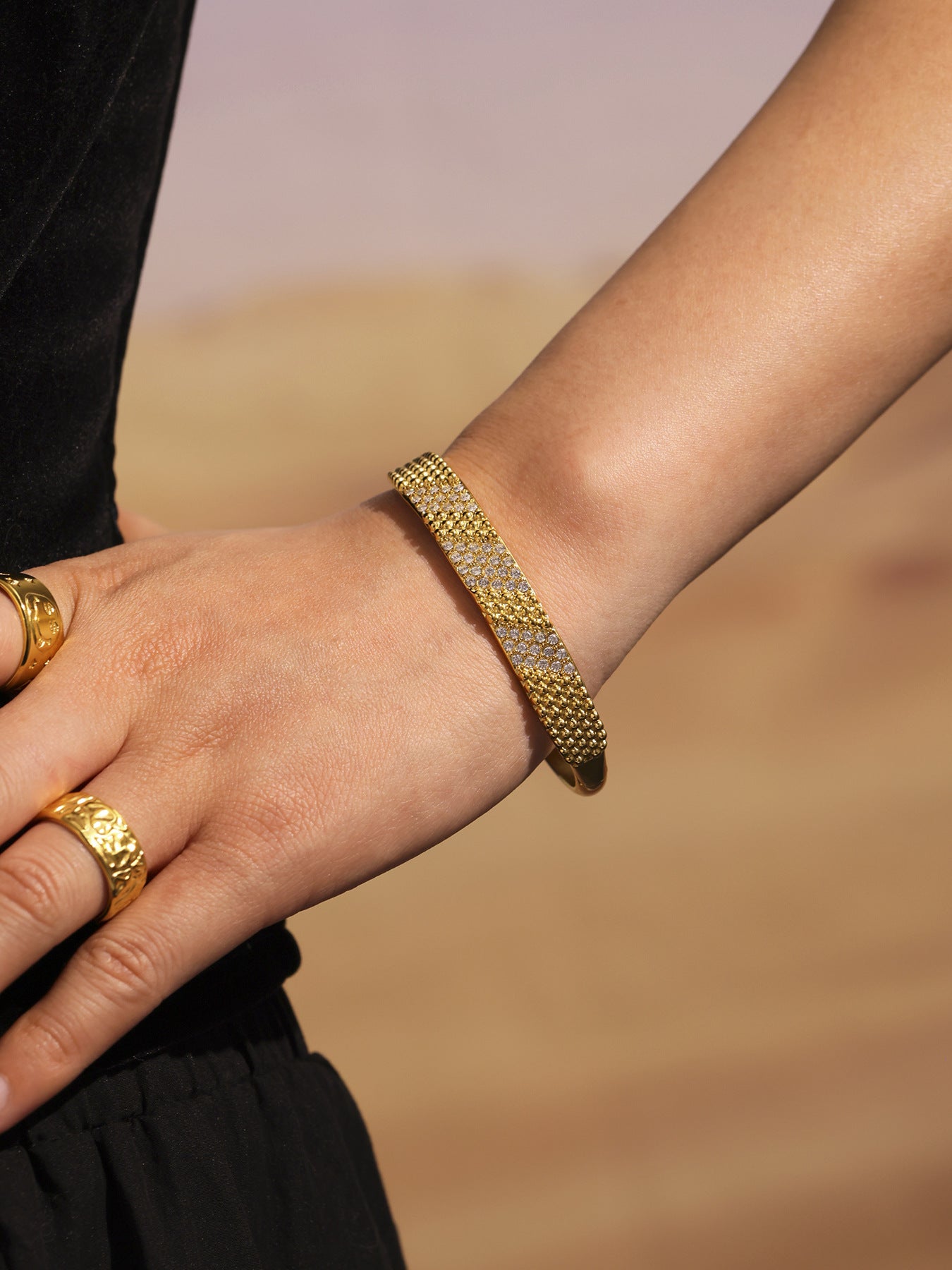 Planderful Pink Zircon Bracelet For Women Luxury Elegant