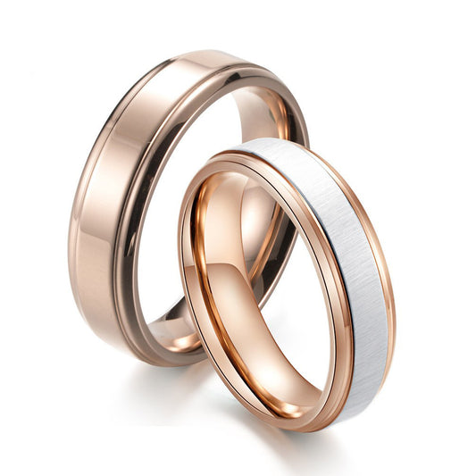 Korean Version of Rose Gold Hengsha Ring for Couples