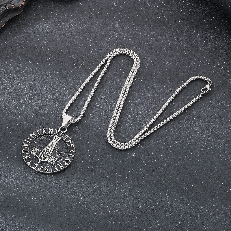 Planderful Thor Hammer Pendant Men Double Sided Stainless