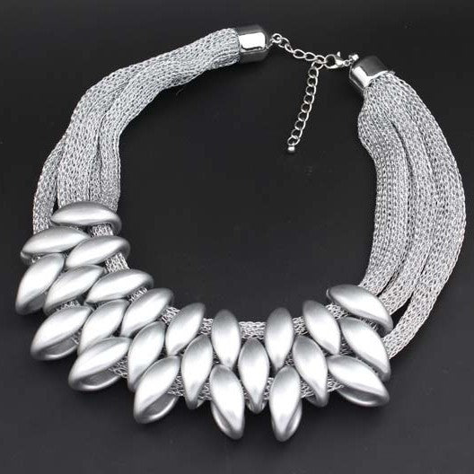 Planderful Savanna Rhythms Necklace – Exaggerated Gold Acrylic Design