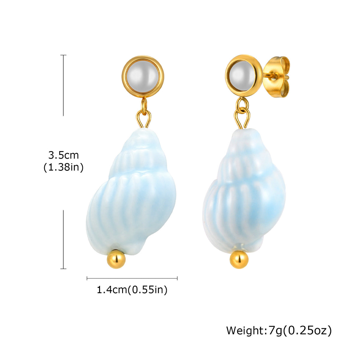 Stainless Steel Pearl Earrings