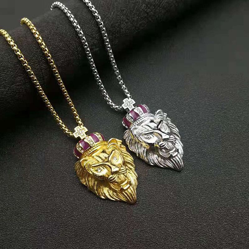 Gold-Plated Stainless Steel Necklace – Elegant Lion Head