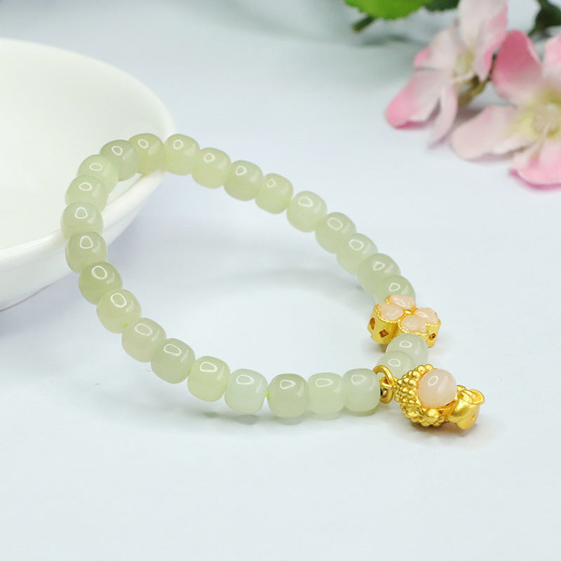 Hetian Jade Buddha & Clover Bracelet