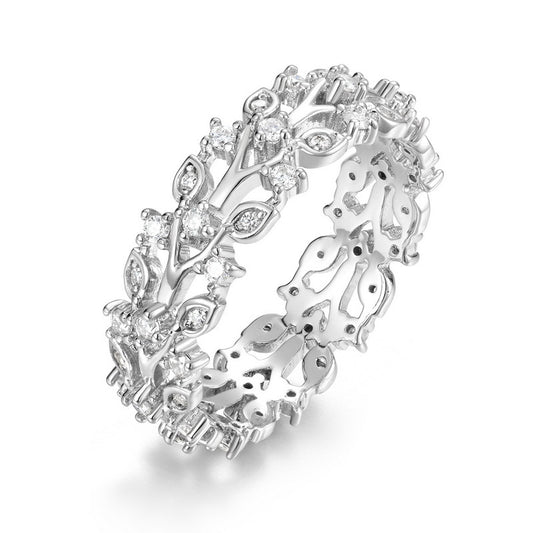 Planderful Leaf Moissanite Sterling Silver Ring