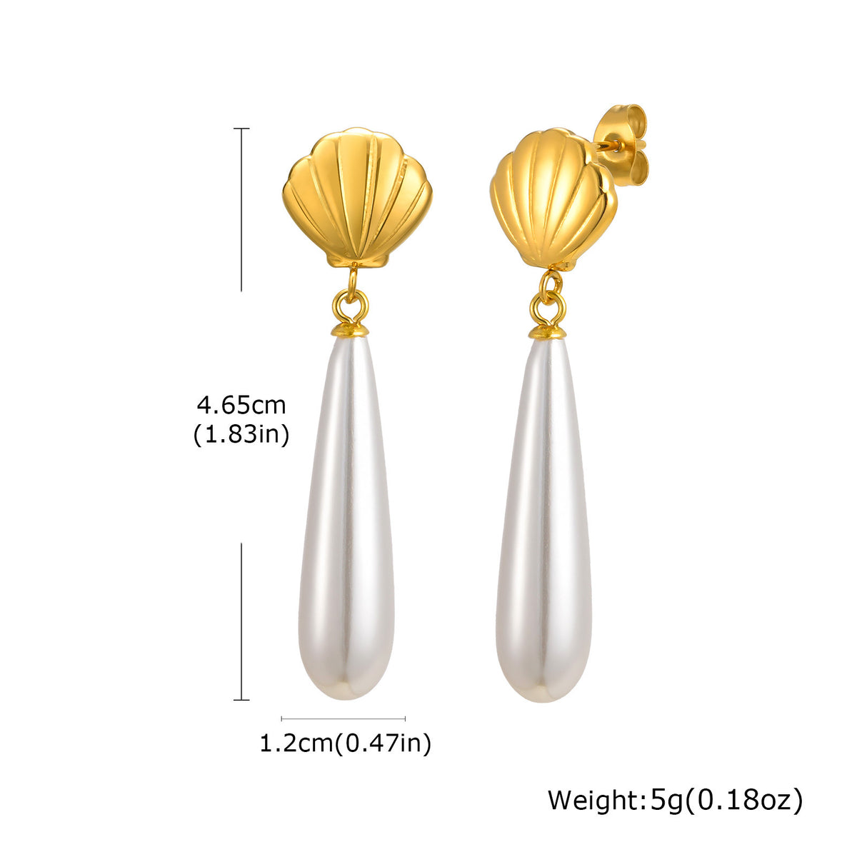 Stainless Steel Pearl Earrings