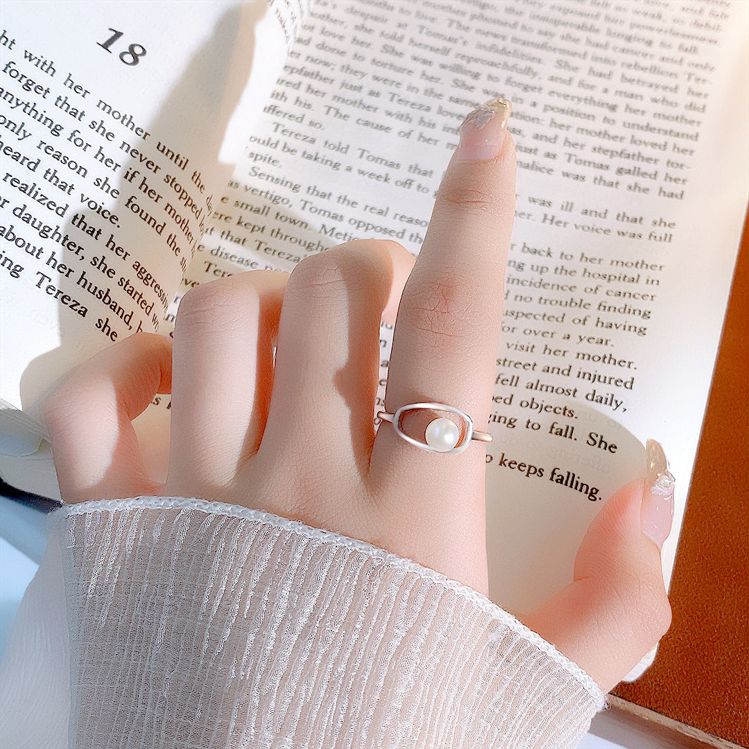 Pearl Cat S925 Sterling Silver Ring