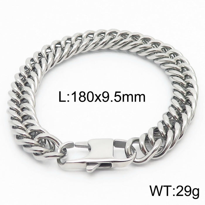 Niche Design – Men's Dancing – Neutral Titanium Steel Cuban Chain Bracelet