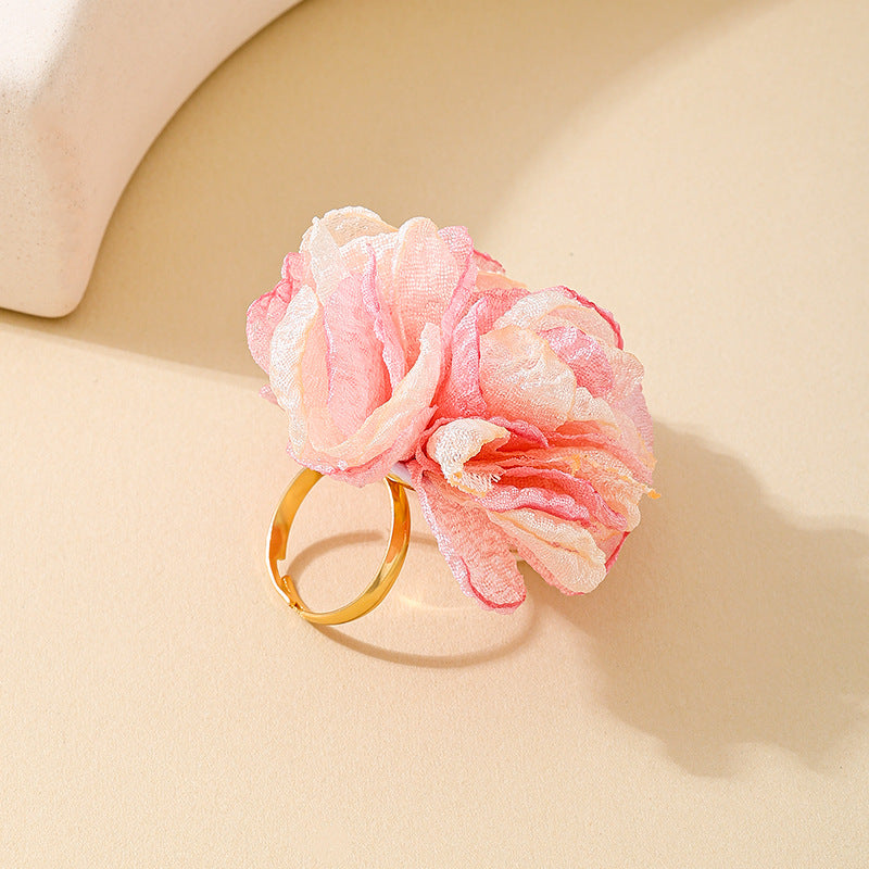 Charming Flower Gauze Lady Ring for Fashionable Women