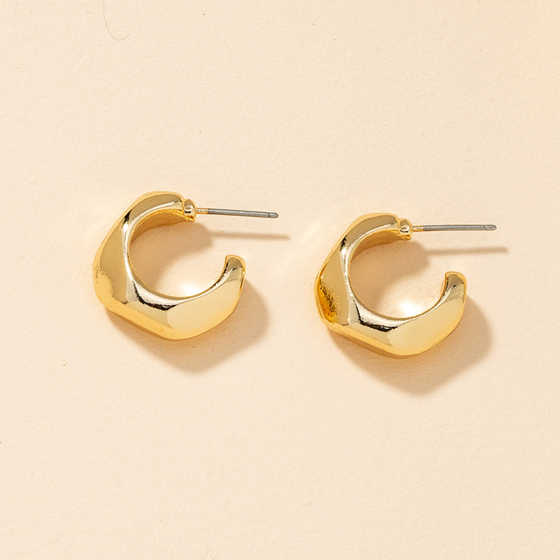 Metallic C-Shaped Cut Earrings - Vienna Verve Collection