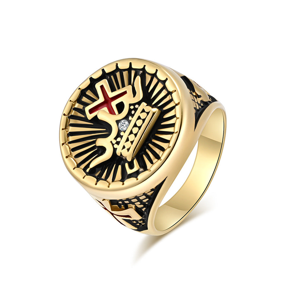 Cross-Border European And American Retro Pope's Cross Ring