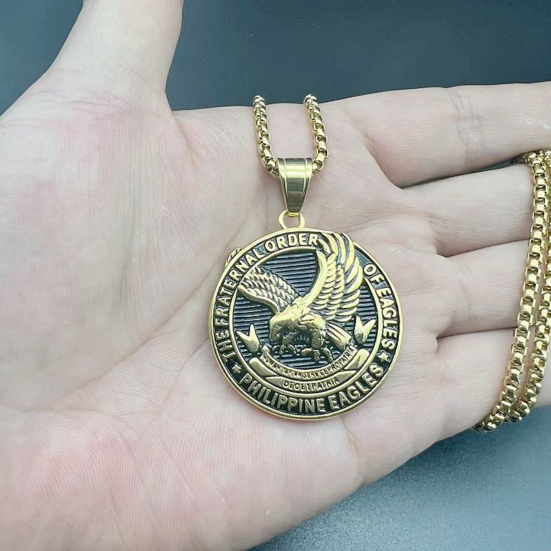 Steel Necklace – Vintage Gold Plated Retro Letter Pendant For Everyday Wear By Planderful