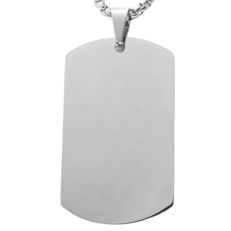 Trendy Men's Personalized Retro Titanium Steel Sequined Pendant Necklace