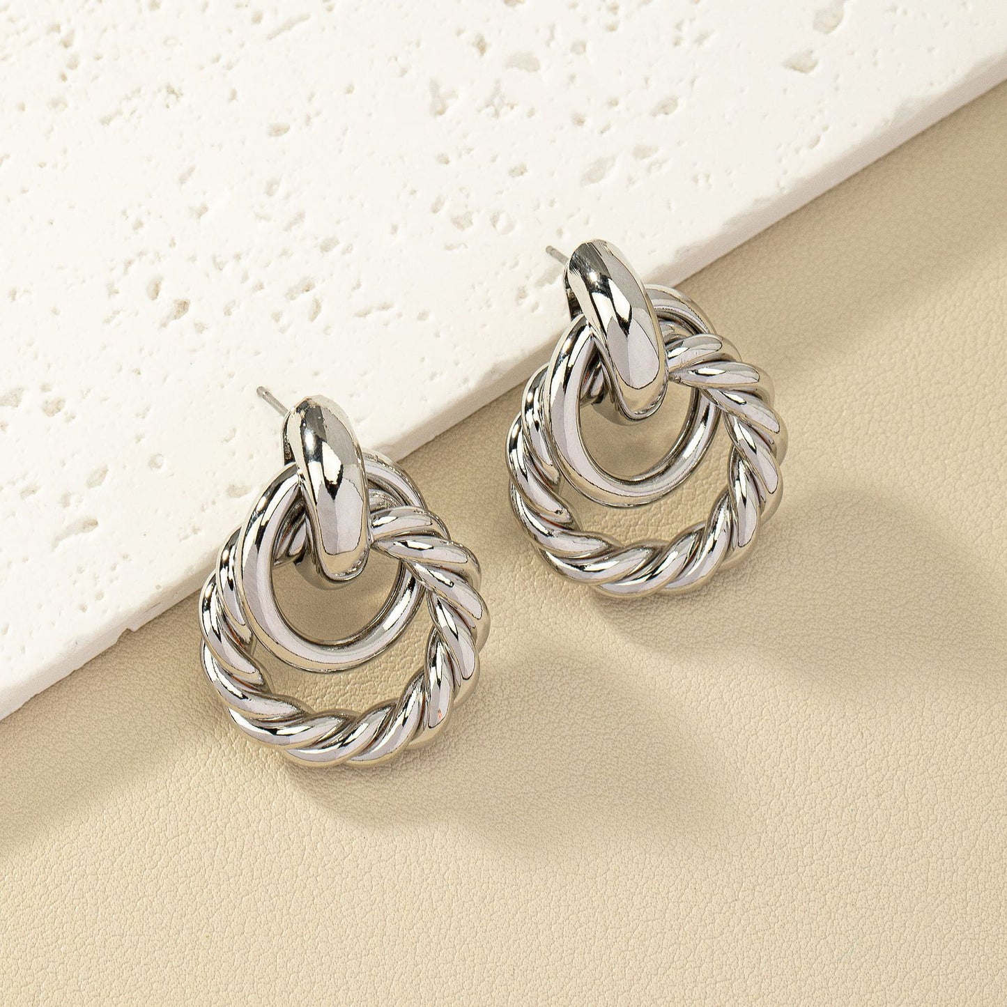Chic Vienna Verve Metal Earrings with Unique Winding Design