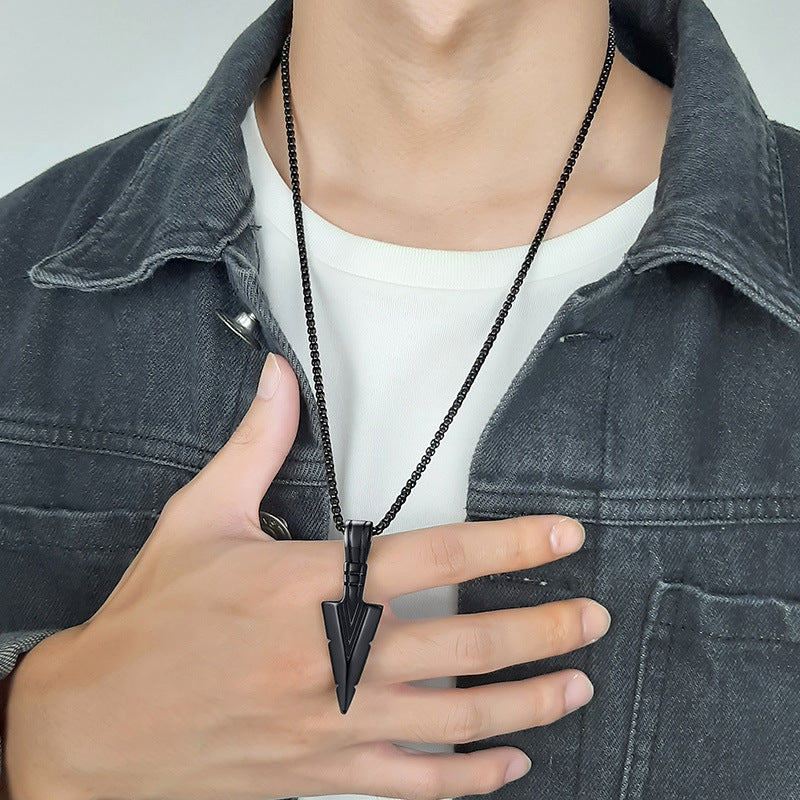 Spearhead Pendant Hip-Hop Wind Titanium Steel Necklace Men's Titanium Steel Pendant